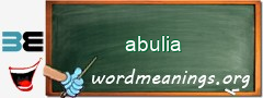 WordMeaning blackboard for abulia